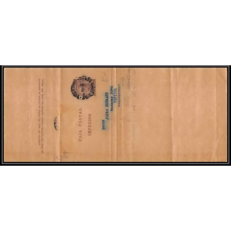 4089/ Argentine (Argentina) Entier Stationery Bande pour journal newspapers wrapper 2c marron
