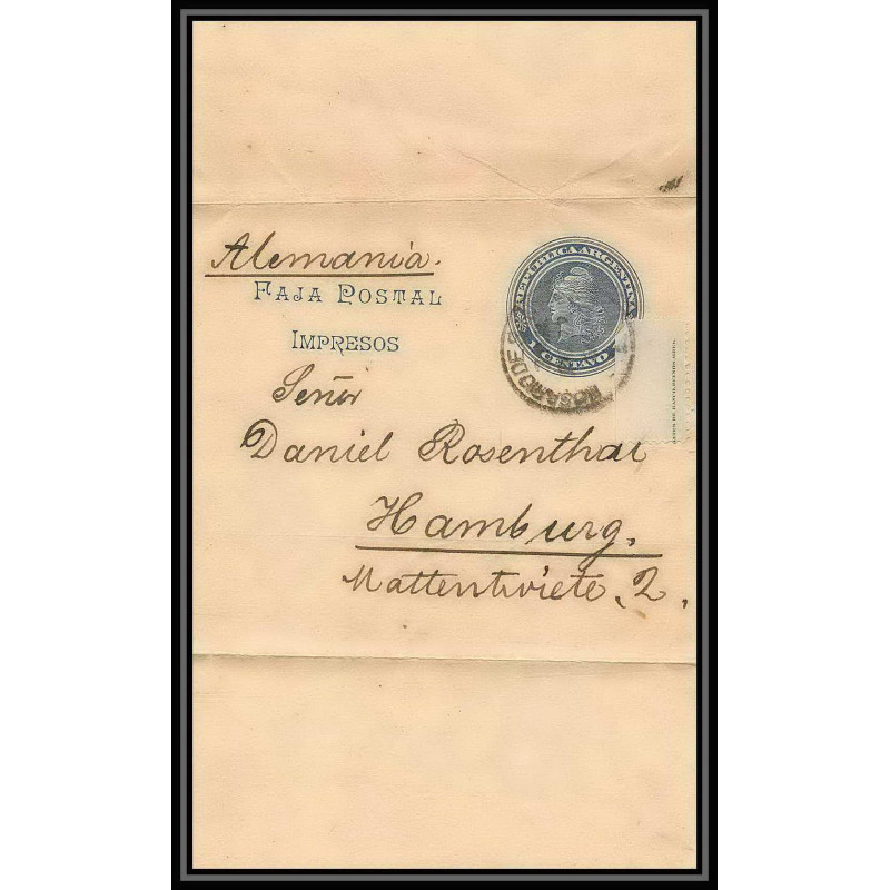 4100/ Argentine (Argentina) Entier Stationery Bande pour journal newspapers wrapper N°30 pour hamburg 
