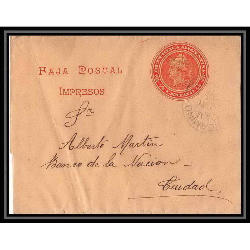 4110/ Argentine (Argentina) Entier Stationery Bande pour journal newspapers wrapper N°29 1905