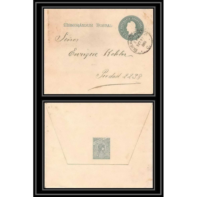 4133/ Argentine (Argentina) Entier Stationery Enveloppe (cover) 5C VERT 1900
