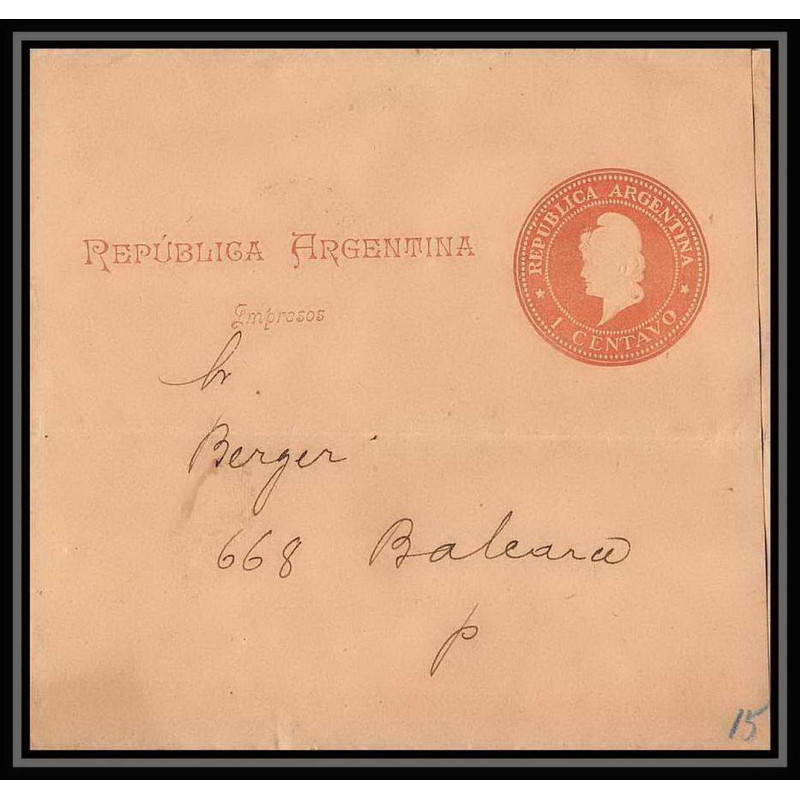 4139/ Argentine (Argentina) Entier Stationery Bande pour journal newspapers wrapper N°20