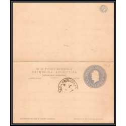 4160/ Argentine (Argentina) Entier Stationery Carte postale (postcard) N°18 + réponse 1896