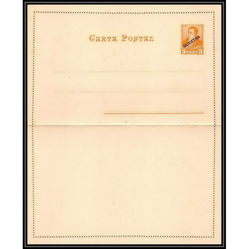 4182/ Argentine (Argentina) Entier Stationery carte lettre letter card N°13 neuf (mint) tb overprint muestra