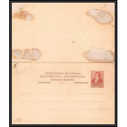 4189/ Argentine (Argentina) Entier Stationery Carte postale (postcard) N°13 + réponse neuf (mint) 