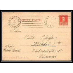 4202/ Argentine Argentina Entier Stationery postcard N°24 steamship julio lesore pour werdau Allemagne (germany) 1927