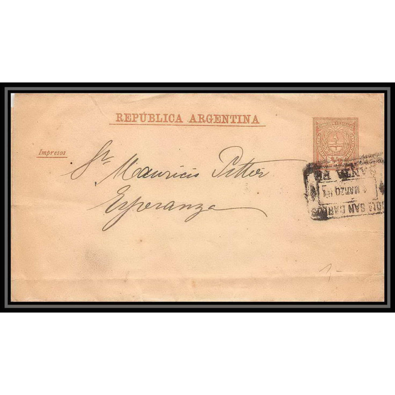 4210/ Argentine (Argentina) Entier Stationery Bande pour journal newspapers wrapper N°8 1889