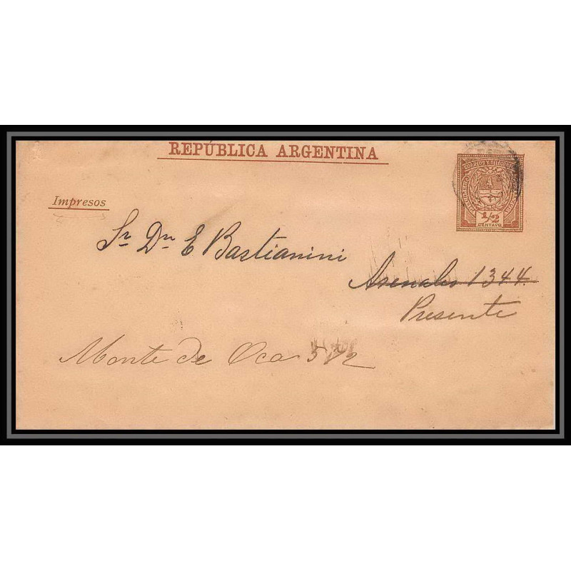 4233/ Argentine (Argentina) Entier Stationery Bande pour journal newspapers wrapper N°8 1889