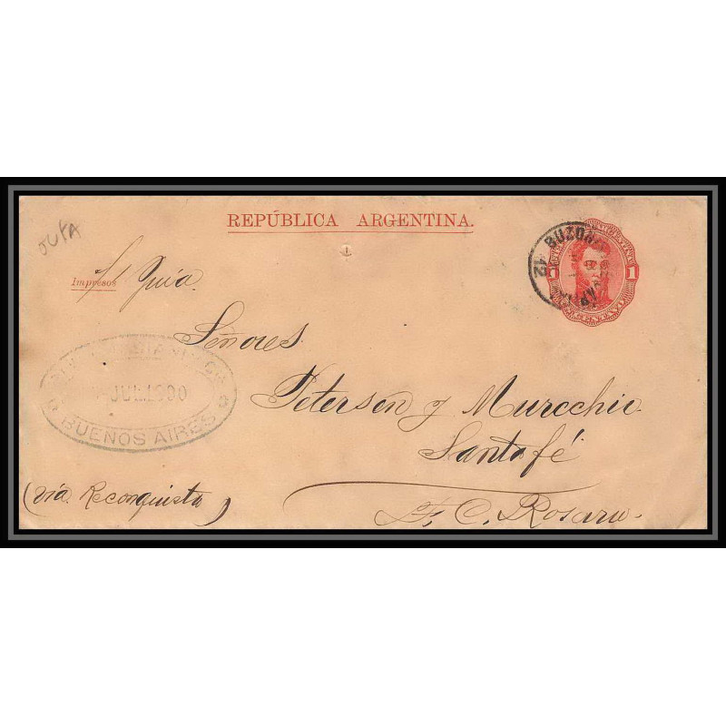 4239/ Argentine Argentina Entier Stationery Bande journal newspapers wrapper N°1 1878 pour santa fé via reconquiéta 