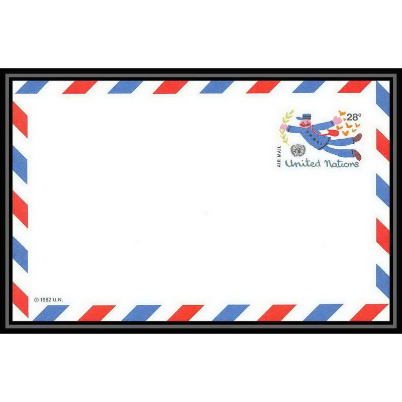 4282/ Nations Unies (united nations) Entier Stationery Carte postale (postcard) 28c neuf (mint) tb