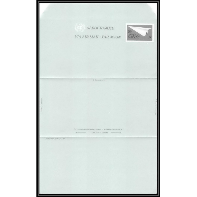 4286/ Nations Unies (united nations) Entier Stationery Aérogramme air letter 1982 neuf (mint) tb