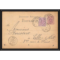 4556 markirch Sainte-Marie-aux-Mines 5p lillas 1880 carte postale Allemagne (germany) Entier postal Stationery