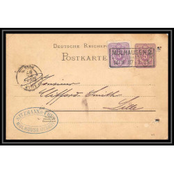 4563 Mulhouse 5p lillas 1887 carte postale Allemagne (germany) Entier postal Stationery