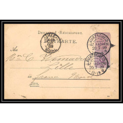 4565 Burtscheid 5p lillas 1889 carte postale Allemagne (germany) Entier postal Stationery