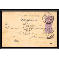 4567 Burtscheid 5p lillas 1889 carte postale Allemagne (germany) Entier postal Stationery