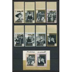 368z - Fujeira MNH ** Mi N° 60 / 67 A + BLOC 3 A Winston Churchill bord de feuille