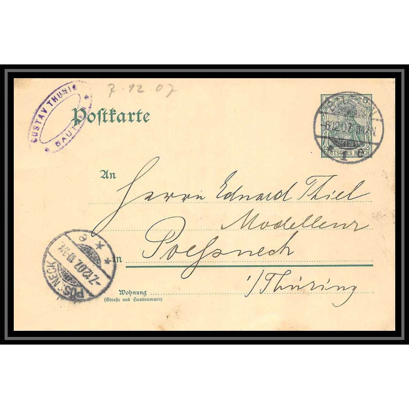 4577 carte postale Allemagne (germany) 1907 Entier postal Stationery