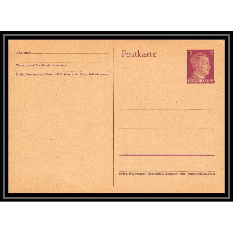 4594 deutsche reich hitler 15p neuf tb carte postale Allemagne (germany) Entier postal Stationery