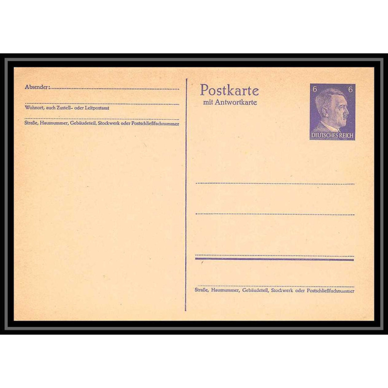 4598 deutsche reich hitler 6p neuf tb carte postale Allemagne (germany) Entier postal Stationery