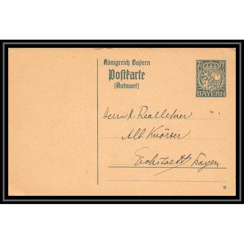 4607 bayern 5pf carte postale Allemagne (germany) Entier postal Stationery
