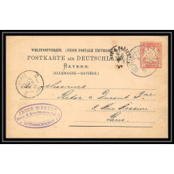 4609 bayern 1881 Nuremberg carte postale Allemagne (germany) Entier postal Stationery