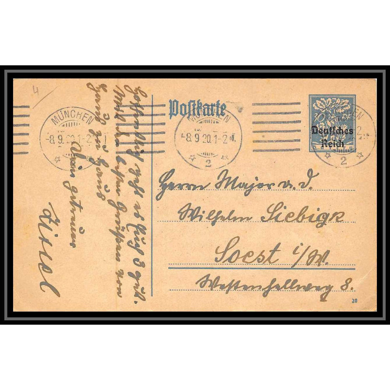 4611 deutsche reich 1920 carte postale Allemagne (germany) Entier postal Stationery