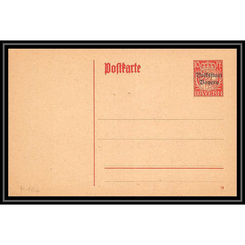 4612 bayern surcharge tb neuf carte postale Allemagne (germany) Entier postal Stationery