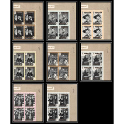 369d - Fujeira MNH ** Mi N° 60 / 67 B BLOC 4 Winston Churchill Coin de feuille non dentelé (Imperf)