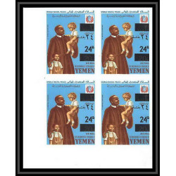 371b - Yemen kingdom MNH ** Mi N° 585 / 589 B bloc 4 non dentelé (Imperf) Kennedy Luther King lincoln