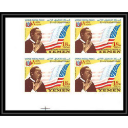 371b - Yemen kingdom MNH ** Mi N° 585 / 589 B bloc 4 non dentelé (Imperf) Kennedy Luther King lincoln