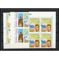 371i - Yemen kingdom MNH ** Mi N° 585 /589 A bloc 4 Kennedy Luther King lincol liberty statue 