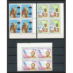 371i - Yemen kingdom MNH ** Mi N° 585 /589 A bloc 4 Kennedy Luther King lincol liberty statue 