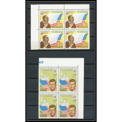 371i - Yemen kingdom MNH ** Mi N° 585 /589 A bloc 4 Kennedy Luther King lincol liberty statue 