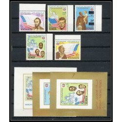371j - Yemen kingdom MNH ** Mi N° 585 / 589 A + bloc N° 130 /132 Kennedy Luther King lincol liberty statue 