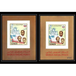 372 - Yemen kingdom MNH ** Mi bloc N° 131 B error : number on the left and aon the right Kennedy / Luther King lincoln