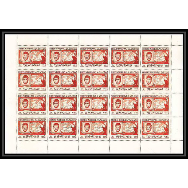 374 - YAR (nord Yemen) MNH ** Mi N° 477 A John Fitzgerald Kennedy usa président feuilles sheets