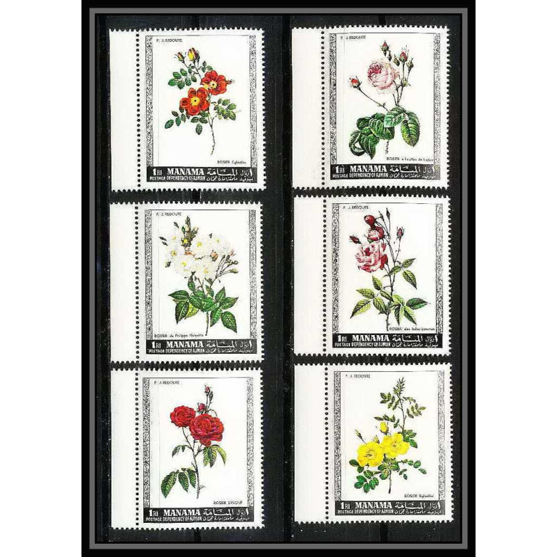 378 - Manama MNH ** Mi N° 170 /175 A fleurs flowers Roses