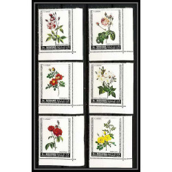 378a - Manama MNH ** Mi N° 170 /175 A fleurs flowers Roses coin de feuille