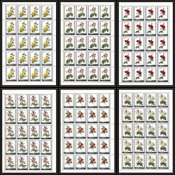 378c - Manama MNH ** Mi N° 170 /175 A fleurs flowers Roses feuilles sheets
