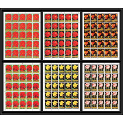 379c - Fujeira MNH ** Mi N° 1251 / 1256 A fleurs flowers roses rosen feuilles sheets