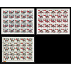 380d - Yemen kingdom MNH ** Mi N° 341 / 343 A overprint jordan relief fund fleurs flowers Roses feuilles sheets