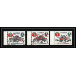 380e - Yemen kingdom MNH ** Mi N° 341 / 343 A overprint jordan relief fund fleurs flowers Roses 