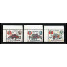 380f - Yemen kingdom MNH ** Mi N° 341 / 343 A overprint jordan relief fund fleurs flowers Roses coin de feuille