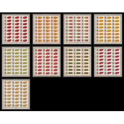 382d - Fujeira MNH ** Mi N° 381 / 389 A fleurs (fleur wild flowers) Roses non dentelé (Imperf) feuilles sheets
