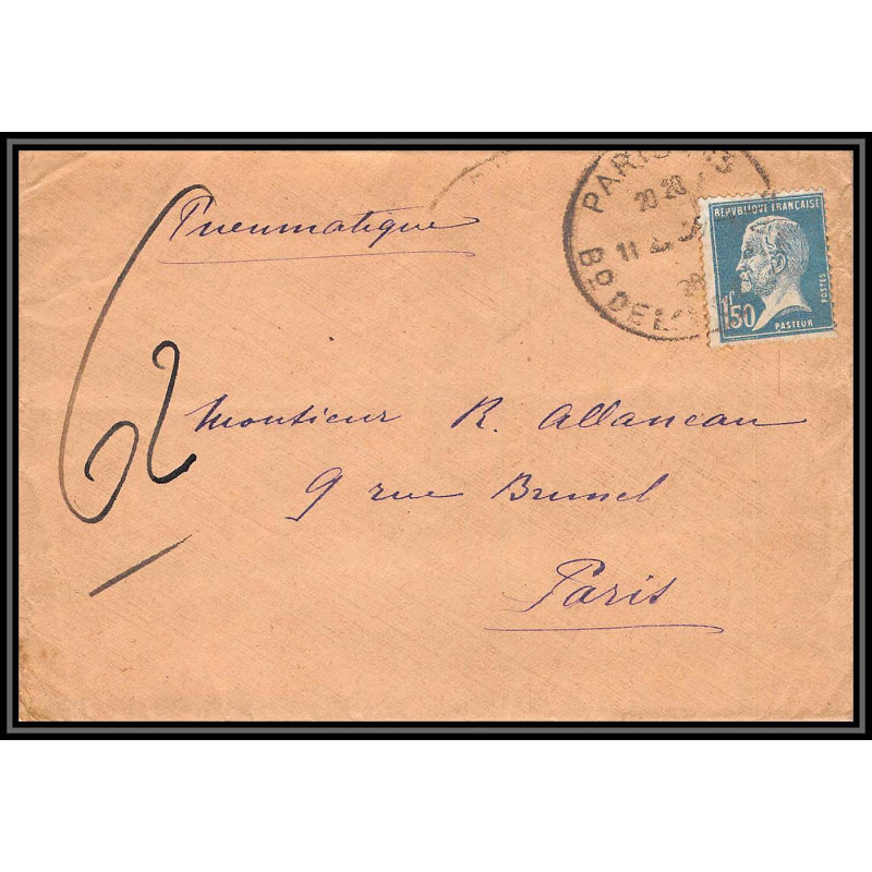 78511 N°181 pasteur enveloppe Pneumatique 1928 france
