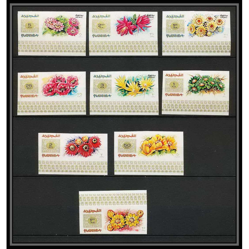 382z - Fujeira MNH ** Mi N° 381 / 389 A fleurs (fleur flower wild flowers) Roses rosen non dentelé (Imperf) 