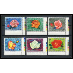 384a - Sharjah khor fakkan MNH ** Mi N° 91 / 96 A overprint fleurs flowers roses rosen