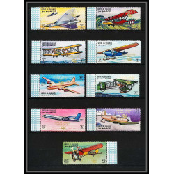 385 - Umm al Qiwain MNH ** Mi N° 305 / 313 A avion (plane planes avions) Overprint apollo 8 moon orbit espace (space) 