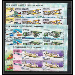 385a Umm al Qiwain MNH ** Mi N° 305 / 313 A avion (plane planes avions) Overprint apollo 8 espace (space) christmas