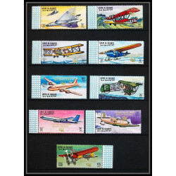 385c Umm al Qiwain MNH ** Mi N° A 305 / 313 A avion planes avions Overprint christmas 1968 moon flight espace space