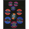 386 - Umm al Qiwain MNH ** Mi N° 49/54 dont 49/51/53 Type I & II Foil Coins 9 timbres rond argent slver stamps